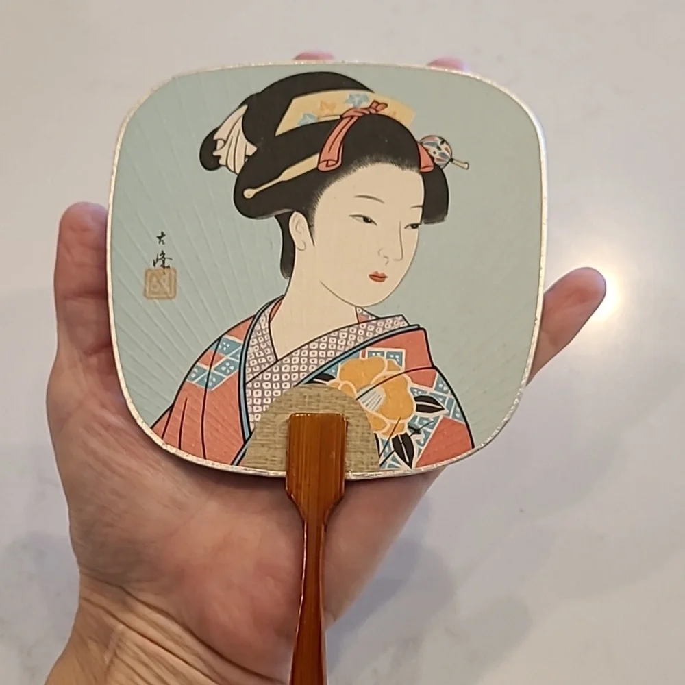 Vintage Original Geisha Japan Fan